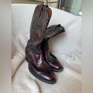 Dan Post Rich Mahogany Leather Western Boots